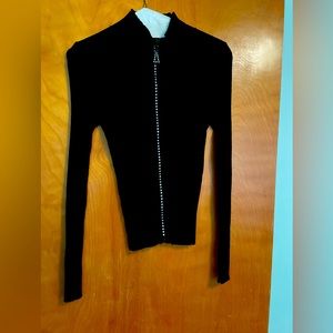 Black ribbed sweater